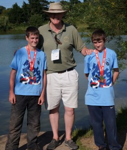 Gold Medal Winners Bill and Harry Reeder with Merton Team Manager, Will Tall